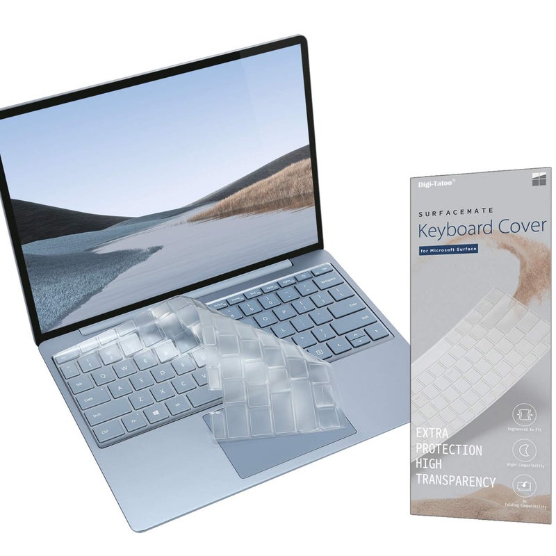 Digi-Tatoo غطاء لوحة مفاتيح Digi-Tatoo لجهاز Microsoft Surface Laptop Go 3/ Laptop Go 2/ Laptop Go 12.4" - واقي لوحة مفاتيح فائق النحافة، عالي الشفافية - Image 1
